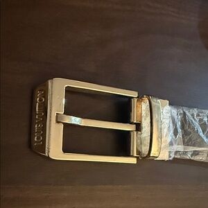 Louis Vuitton Gold and Brown Belt